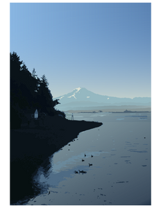 Mount Rainier Island View Art Print – Handmade Wall Art